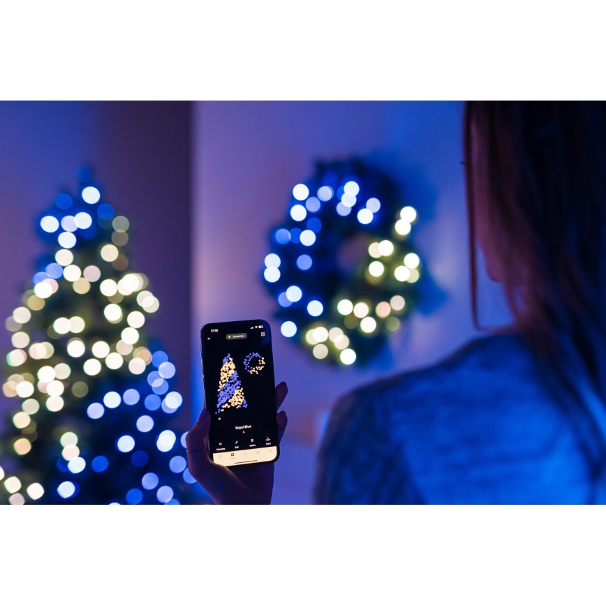 Twinkly - LED RGB Stmievateľný vianočný veniec 50xLED pr. 60 cm Wi-Fi