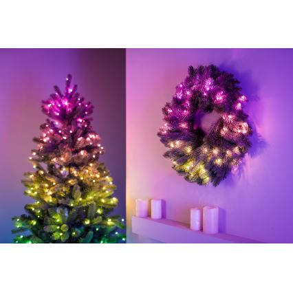 Twinkly - LED RGB Stmievateľný vianočný veniec 50xLED pr. 60 cm Wi-Fi