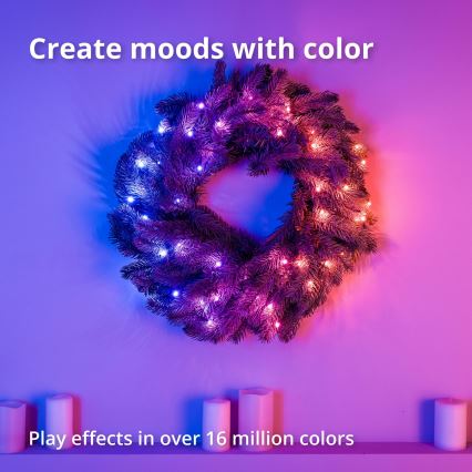 Twinkly - LED RGB Stmievateľný vianočný veniec 50xLED pr. 60 cm Wi-Fi