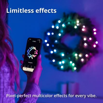 Twinkly - LED RGB Stmievateľný vianočný veniec 50xLED pr. 60 cm Wi-Fi