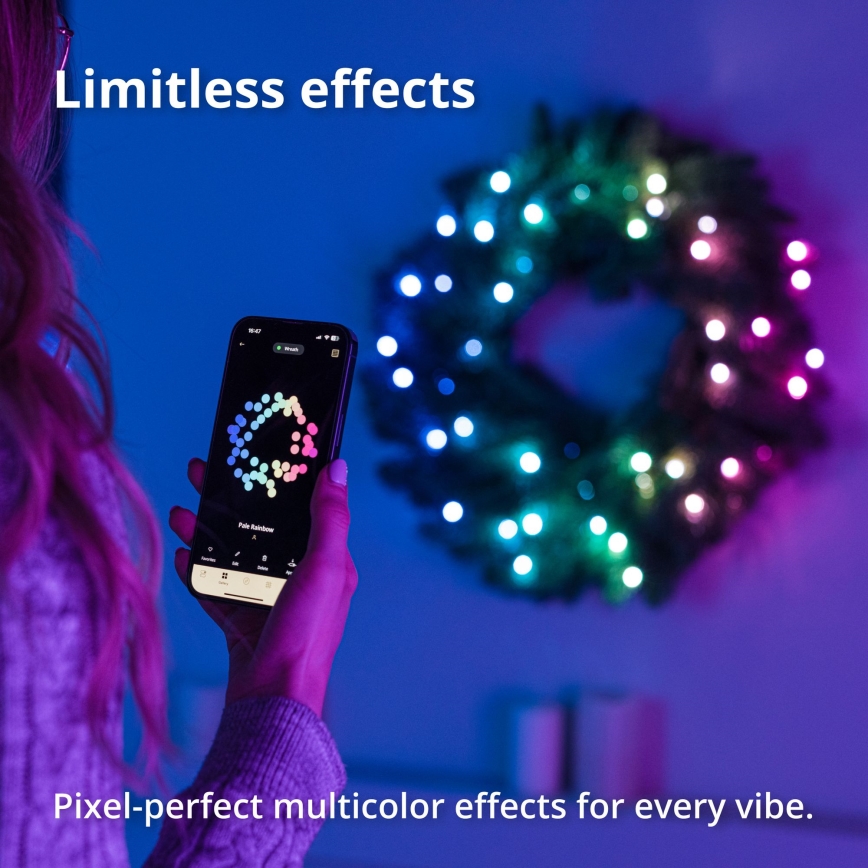 Twinkly - LED RGB Stmievateľný vianočný veniec 50xLED pr. 60 cm Wi-Fi