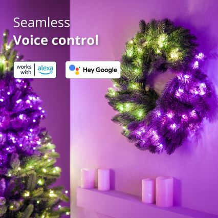 Twinkly - LED RGB Stmievateľný vianočný veniec 50xLED pr. 60 cm Wi-Fi