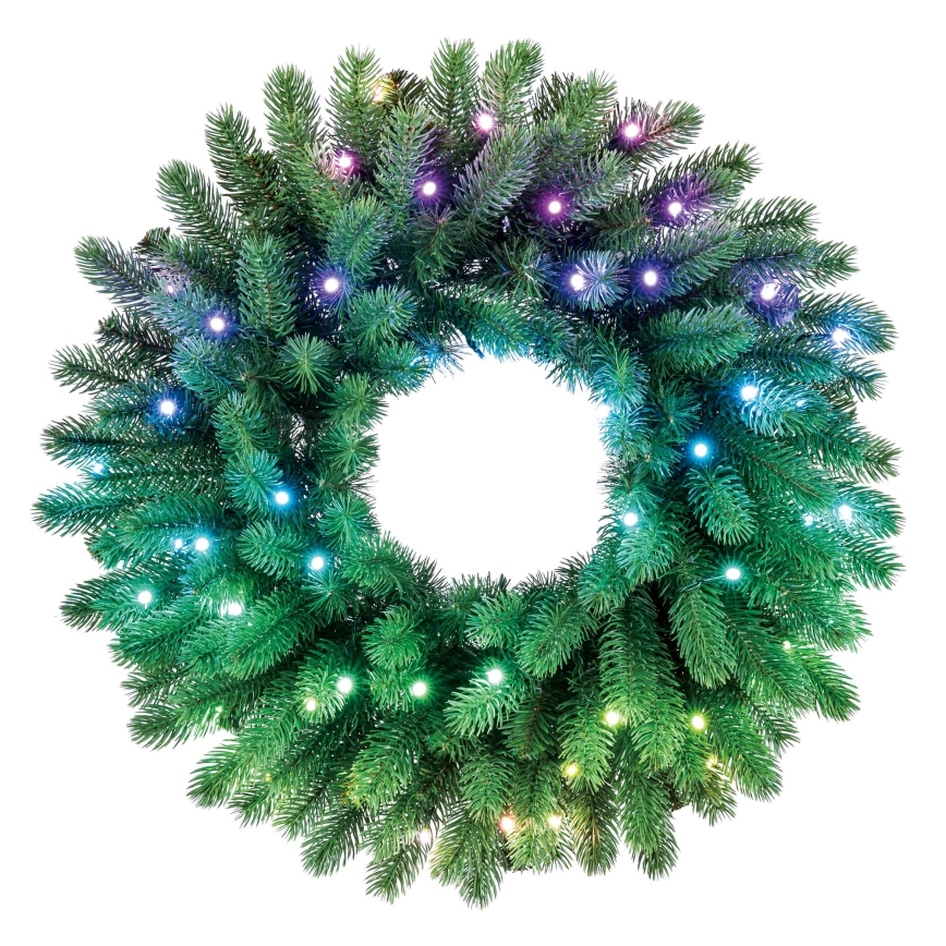 Twinkly - LED RGB Stmievateľný vianočný veniec 50xLED pr. 60 cm Wi-Fi