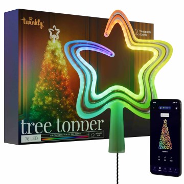 Twinkly - LED RGB Stmievateľná vianočná hviezda TREE TOPPER 76xLED USB Wi-Fi