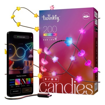 Twinkly - LED RGB Stmievateľná vianočná reťaz CANDIES 200xLED 14 m USB Wi-Fi