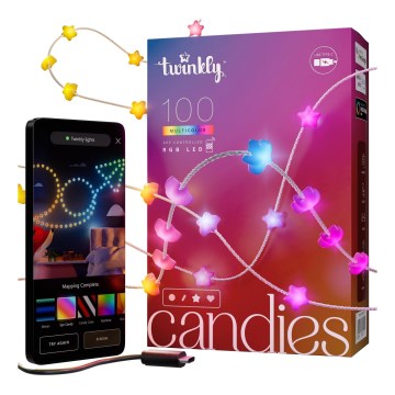 Twinkly - LED RGB Stmievateľný vianočný reťazec CANDIES 100xLED 8 m USB Wi-Fi