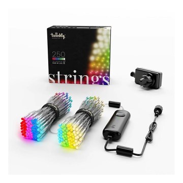 Twinkly - LED RGBW Stmievateľná vonkajšia vianočná reťaz STRINGS 250xLED 23,5m IP44 Wi-Fi