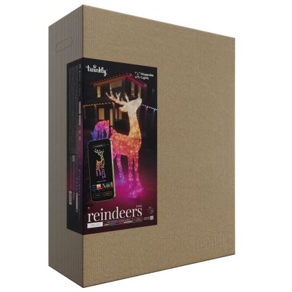 Twinkly - LED RGBW Stmievateľný vianočný sob REINGEERS 240xLED IP44 Wi-Fi