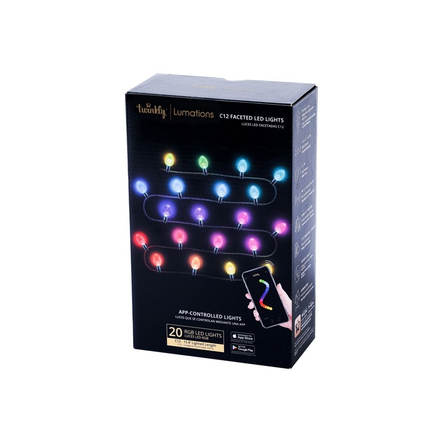 Twinkly - LED RGB Stmievateľný vonkajší vianočná reťaz FACETED 80xLED 26,5 m IP44 Wi-Fi