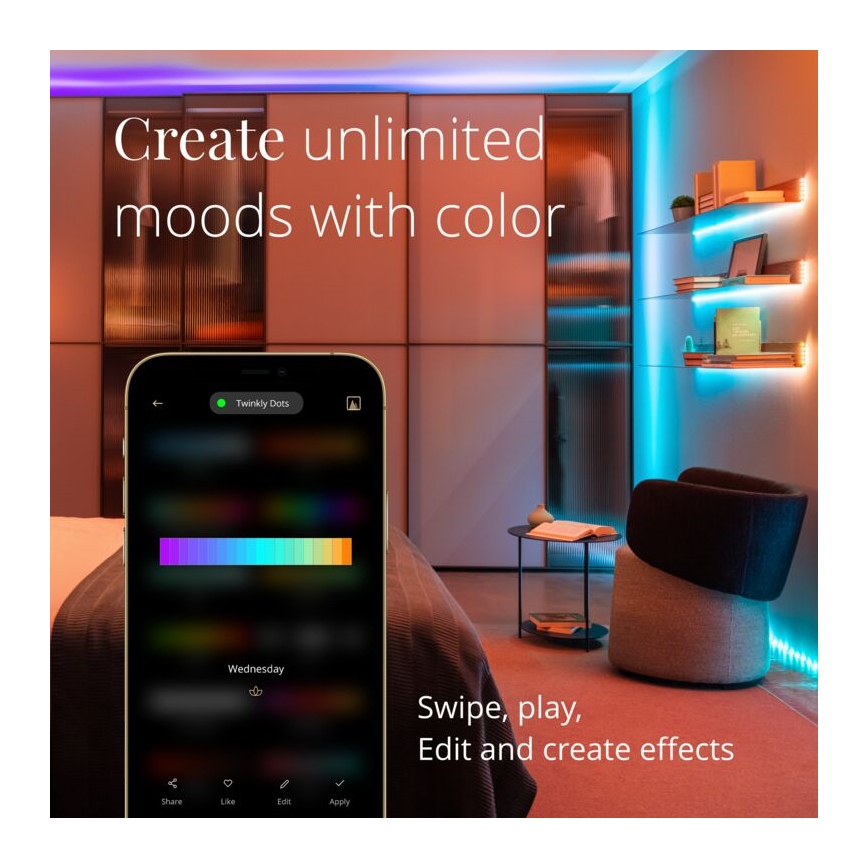 Twinkly - LED RGB Stmievateľný pásik DOTS 60xLED 3 m Wi-Fi USB