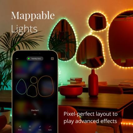 Twinkly - LED RGB Stmievateľný pásik DOTS 60xLED 3 m Wi-Fi USB