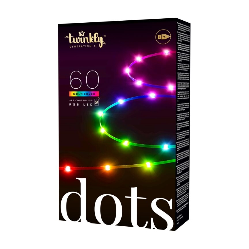 Twinkly - LED RGB Stmievateľný pásik DOTS 60xLED 3 m Wi-Fi USB