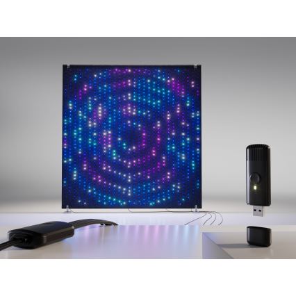 Twinkly - LED RGBW stlmiteľný vonkajší vianočný záves LIGHTWALL 1120xLED 2,6x2,7 m IP44 Wi-Fi + hudobný dongle