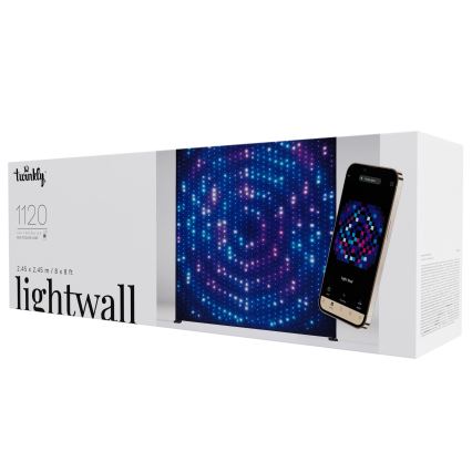 Twinkly - LED RGBW stlmiteľný vonkajší vianočný záves LIGHTWALL 1120xLED 2,6x2,7 m IP44 Wi-Fi + hudobný dongle