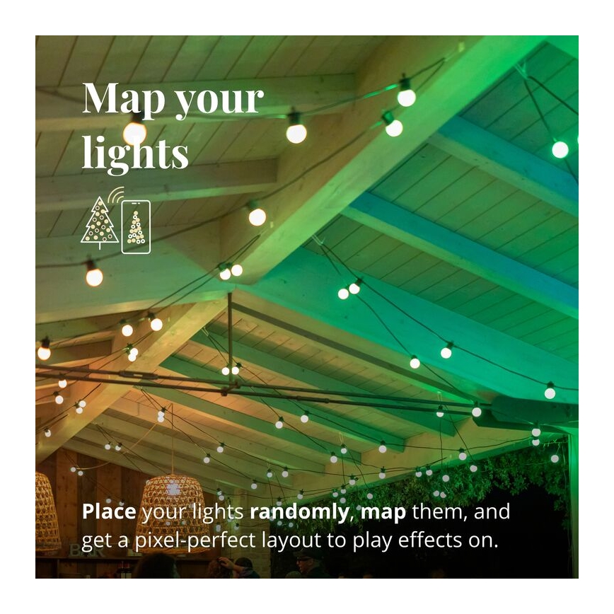 Twinkly - LED RGB Stmievateľný vonkajšia dekoračná reťaz FESTOON 20xLED 14m IP44 Wi-Fi