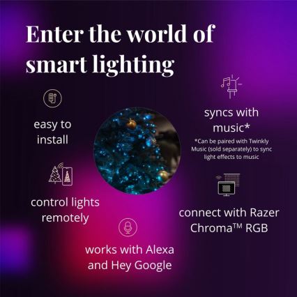 Twinkly - LED RGBW Stmievateľná vianočná dekorácia PRE-LIT GARLAND 50xLED 3,15 m Wi-Fi