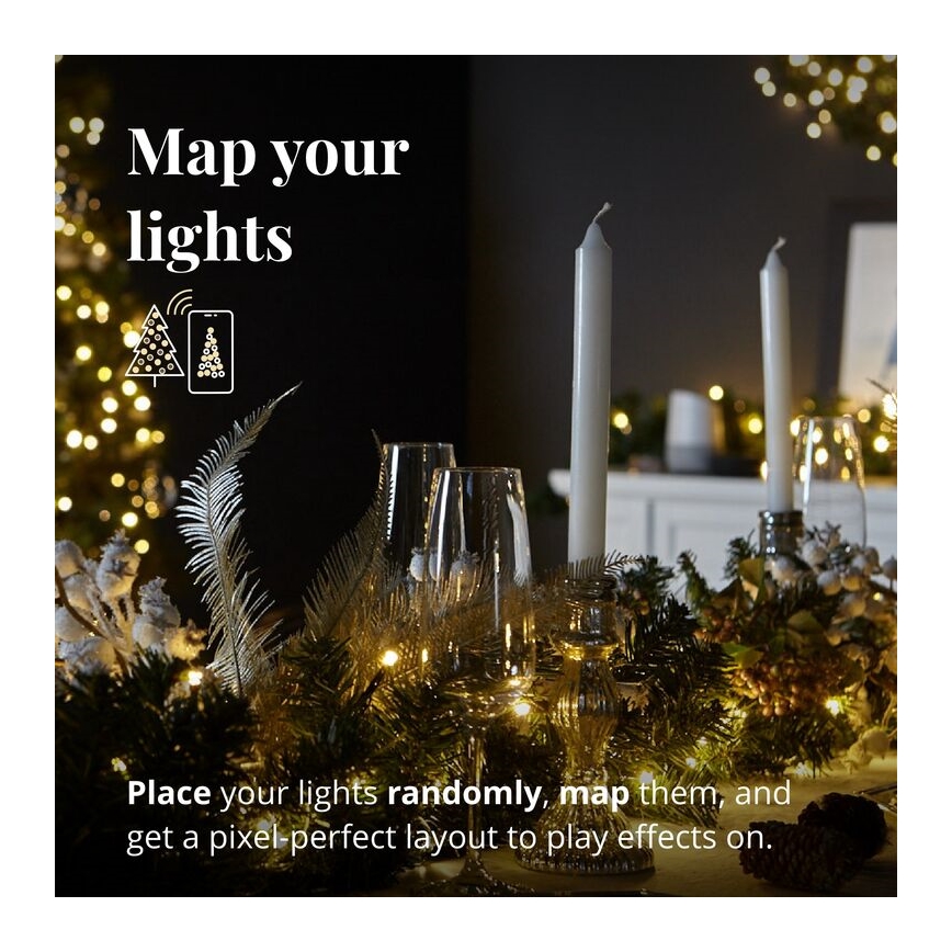 Twinkly - LED RGBW Stmievateľná vianočná dekorácia PRE-LIT GARLAND 50xLED 3,15 m Wi-Fi
