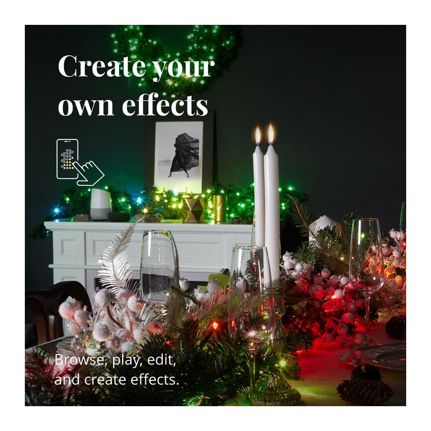 Twinkly - LED RGBW Stmievateľná vianočná dekorácia PRE-LIT GARLAND 50xLED 3,15 m Wi-Fi