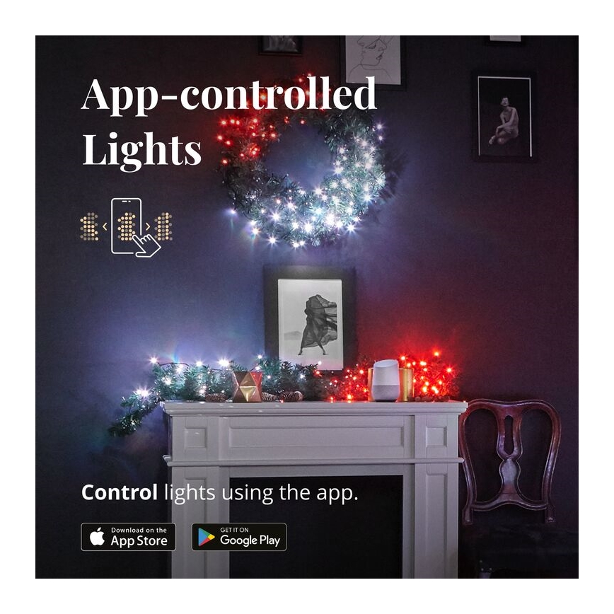 Twinkly - LED RGBW Stmievateľná vianočná dekorácia PRE-LIT GARLAND 50xLED 3,15 m Wi-Fi