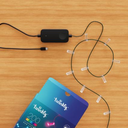 Twinkly - LED RGB stmievateľný reťazec CANDIES 200xLED 14 m USB Wi-Fi