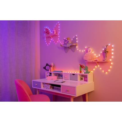 Twinkly - RGB LED stmievateľný svetelný reťazec CANDIES, 200× LED, 14 m, USB, Wi‑Fi