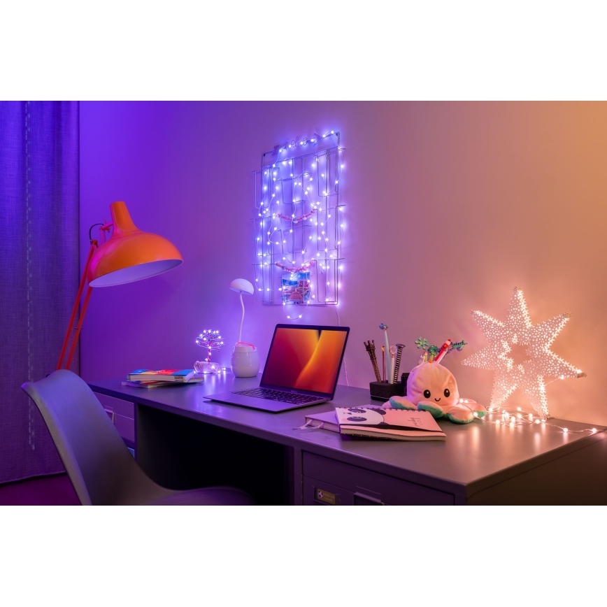 Twinkly - RGB LED stmievateľný svetelný reťazec CANDIES, 200× LED, 14 m, USB, Wi‑Fi