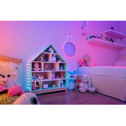 Twinkly - RGB LED stmievateľný svetelný reťazec CANDIES, 200× LED, 14 m, USB, Wi‑Fi
