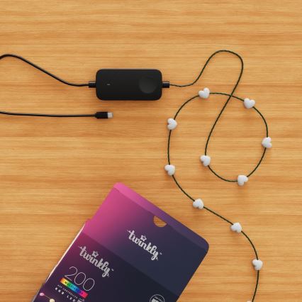 Twinkly - RGB LED stmievateľný svetelný reťazec CANDIES, 200× LED, 14 m, USB, Wi‑Fi