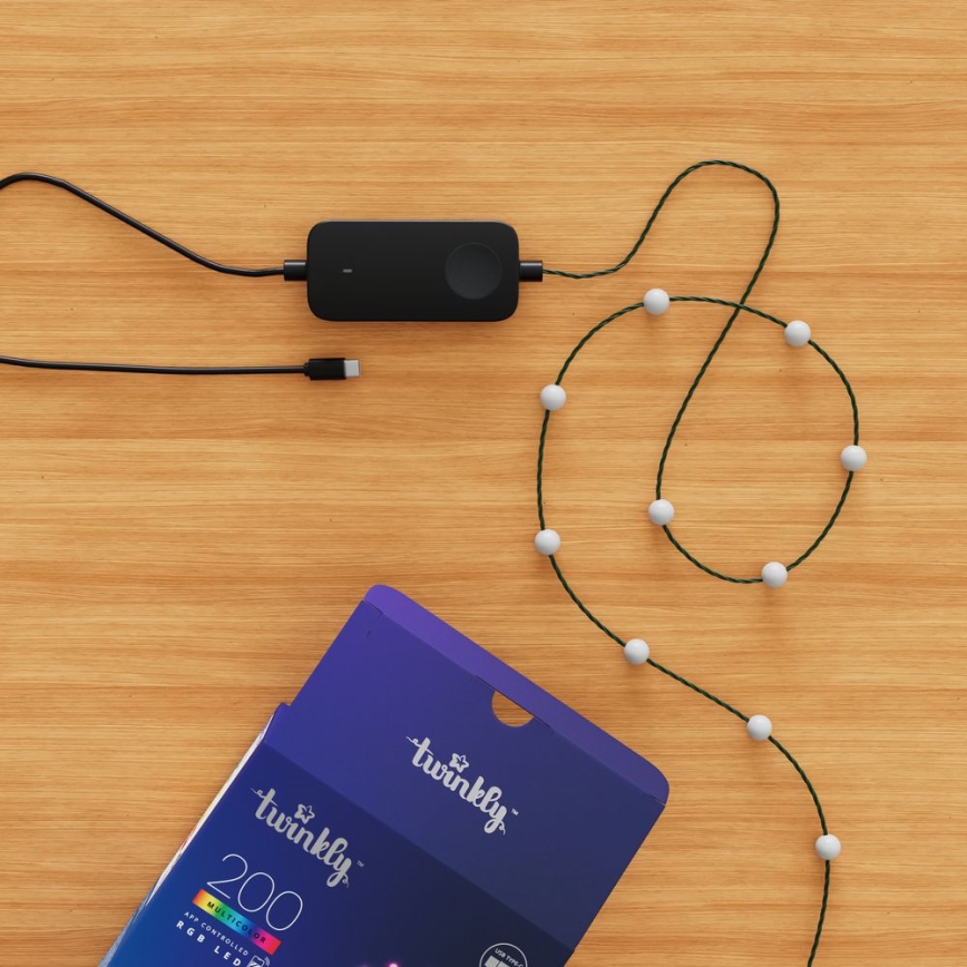 Twinkly - LED RGB Stmievateľná vianočná reťaz CANDIES 200xLED 14 m USB Wi-Fi