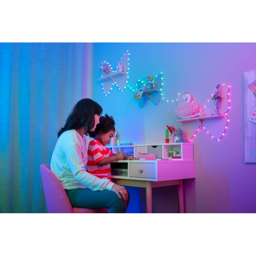 Twinkly - LED RGB stmievateľný reťaz CANDIES 200xLED 14 m USB Wi-Fi