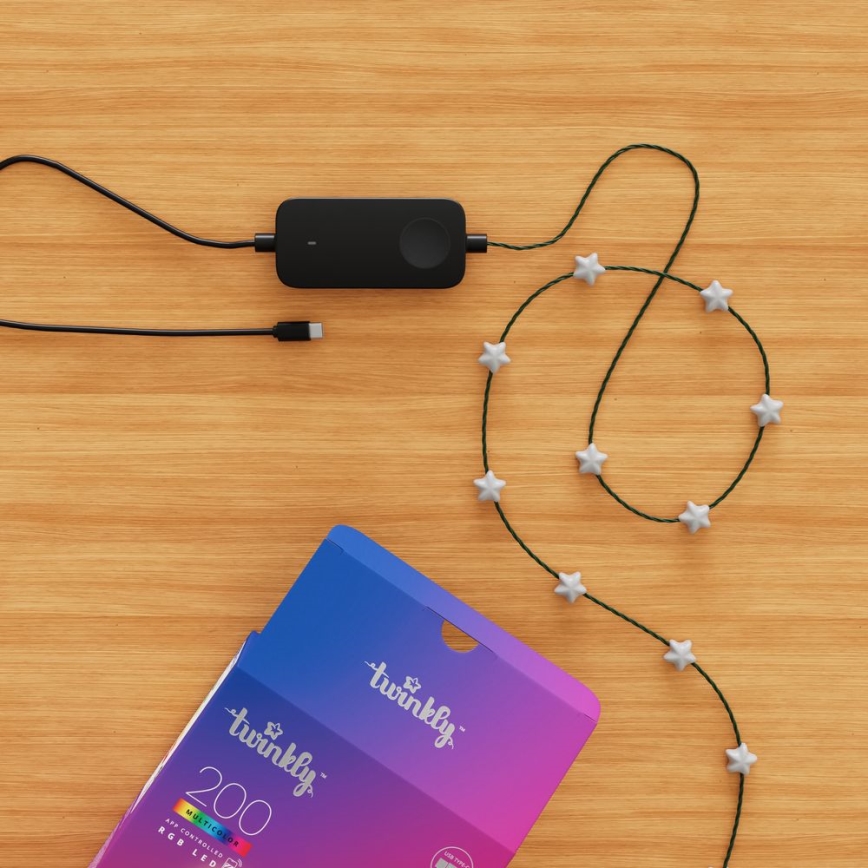Twinkly - LED RGB stmievateľný reťaz CANDIES 200xLED 14 m USB Wi-Fi