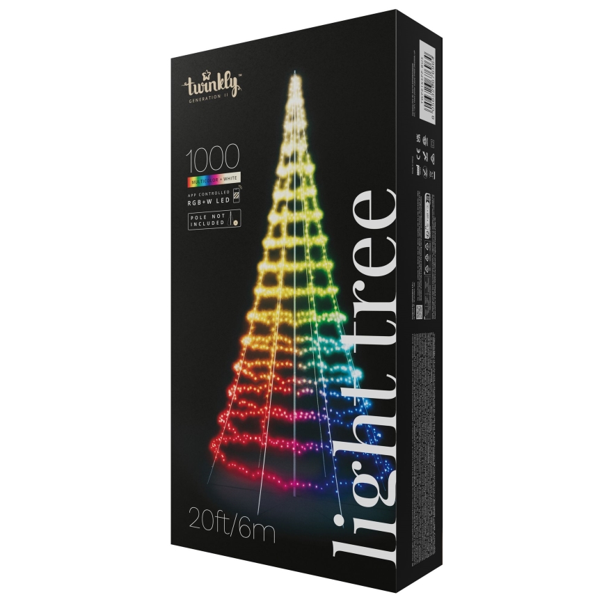 Twinkly - LED RGBW stmievateľný vonkajší vianočný stromček LIGHT TREE 1000xLED 6 m IP44 Wi-Fi