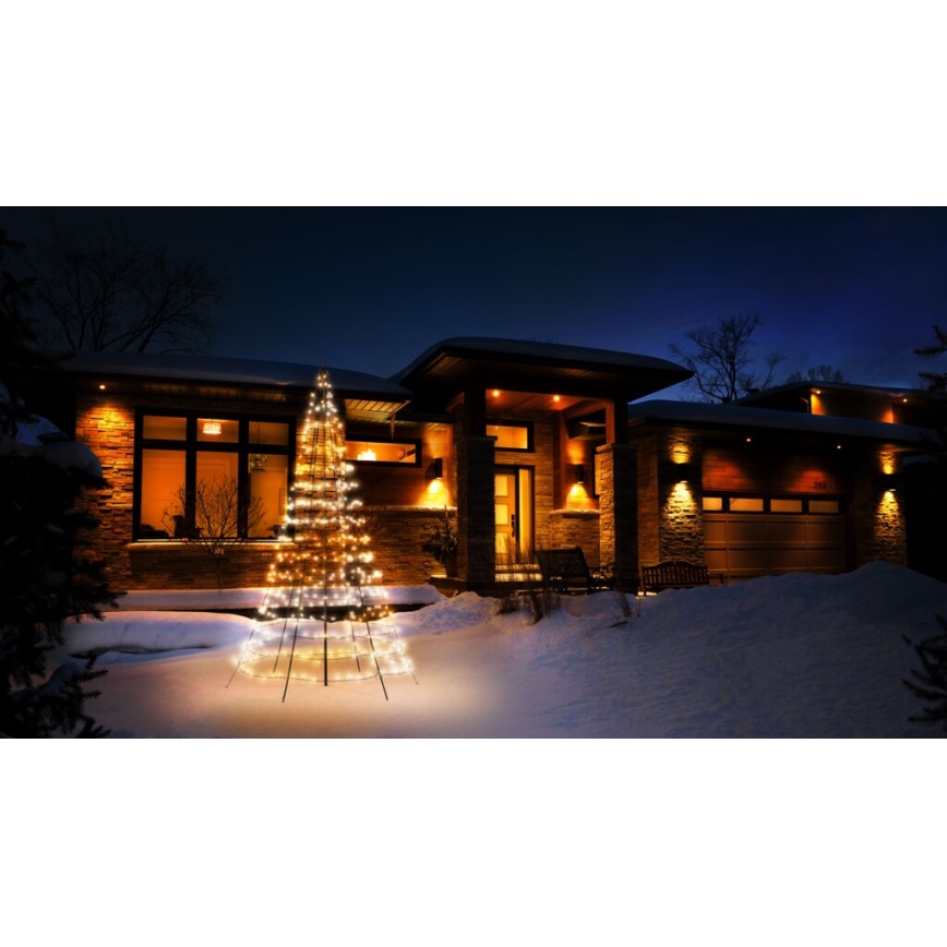 Twinkly - LED RGBW Stmievateľný vonkajší vianočný stromček LIGHT TREE 450xLED 3m IP44 Wi-Fi