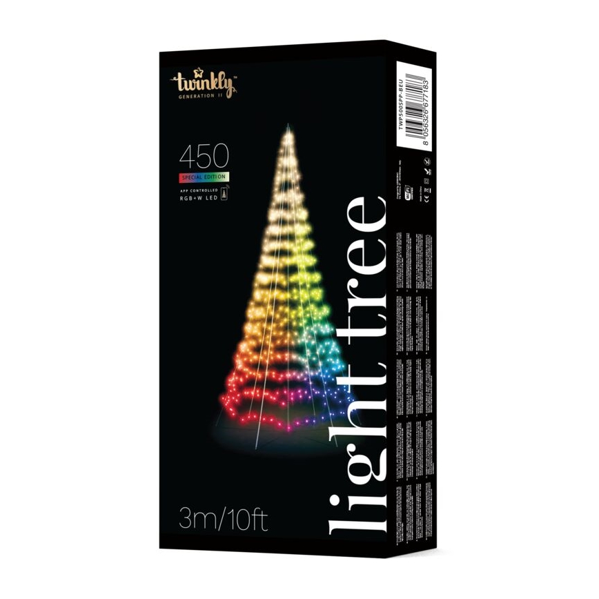 Twinkly - LED RGBW Stmievateľný vonkajší vianočný stromček LIGHT TREE 450xLED 3m IP44 Wi-Fi