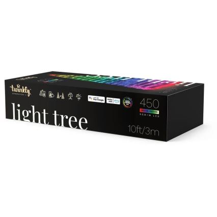 Twinkly - LED RGBW Stmievateľný vonkajší vianočný stromček LIGHT TREE 450xLED 3m IP44 Wi-Fi