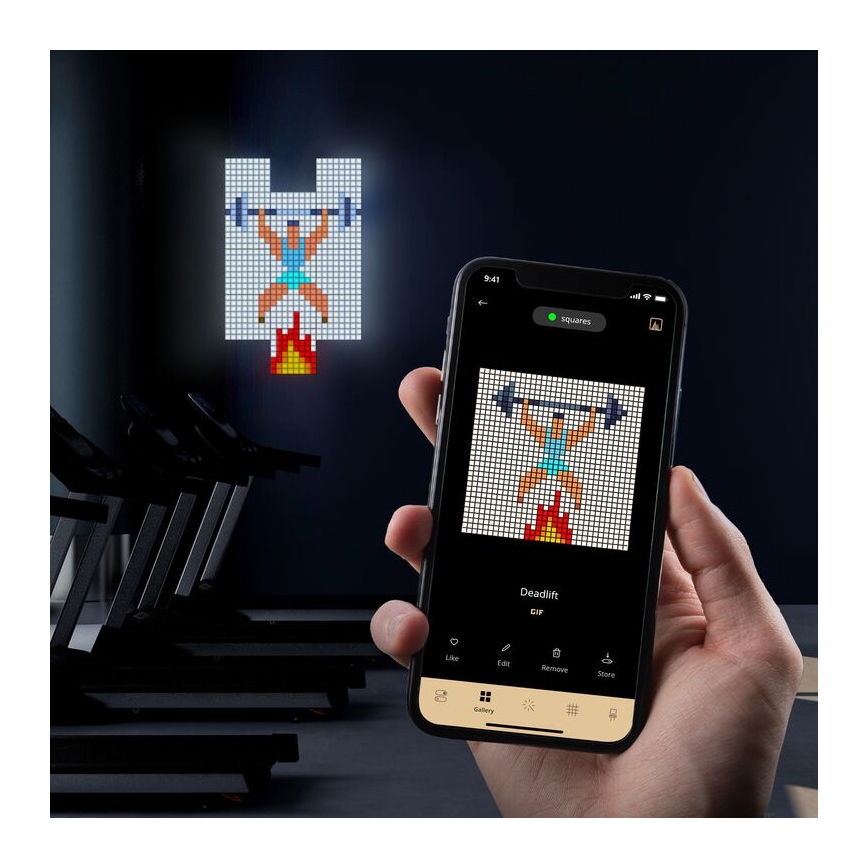 Twinkly - LED RGB Stmievateľný panel SQUARES 64xLED 16x16 cm Wi-Fi