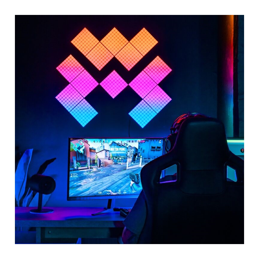 Twinkly - LED RGB Stmievateľný panel SQUARES 64xLED 16x16 cm Wi-Fi
