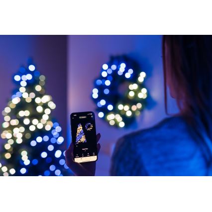 Twinkly - LED RGB Stmievateľný vánoční věnec PRE-LIT WREATH 50xLED pr. 61cm Wi-Fi