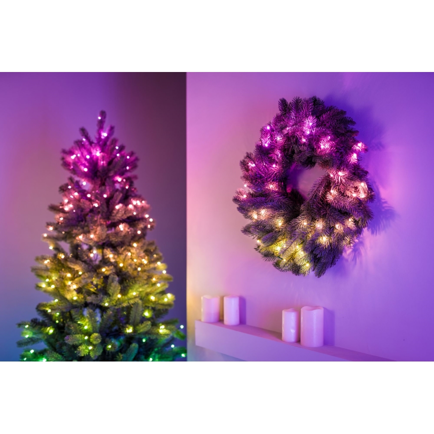 Twinkly - LED RGB Stmievateľný vánoční věnec PRE-LIT WREATH 50xLED pr. 61cm Wi-Fi