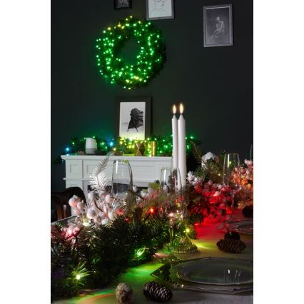 Twinkly - LED RGB Stmievateľný vánoční věnec PRE-LIT WREATH 50xLED pr. 61cm Wi-Fi