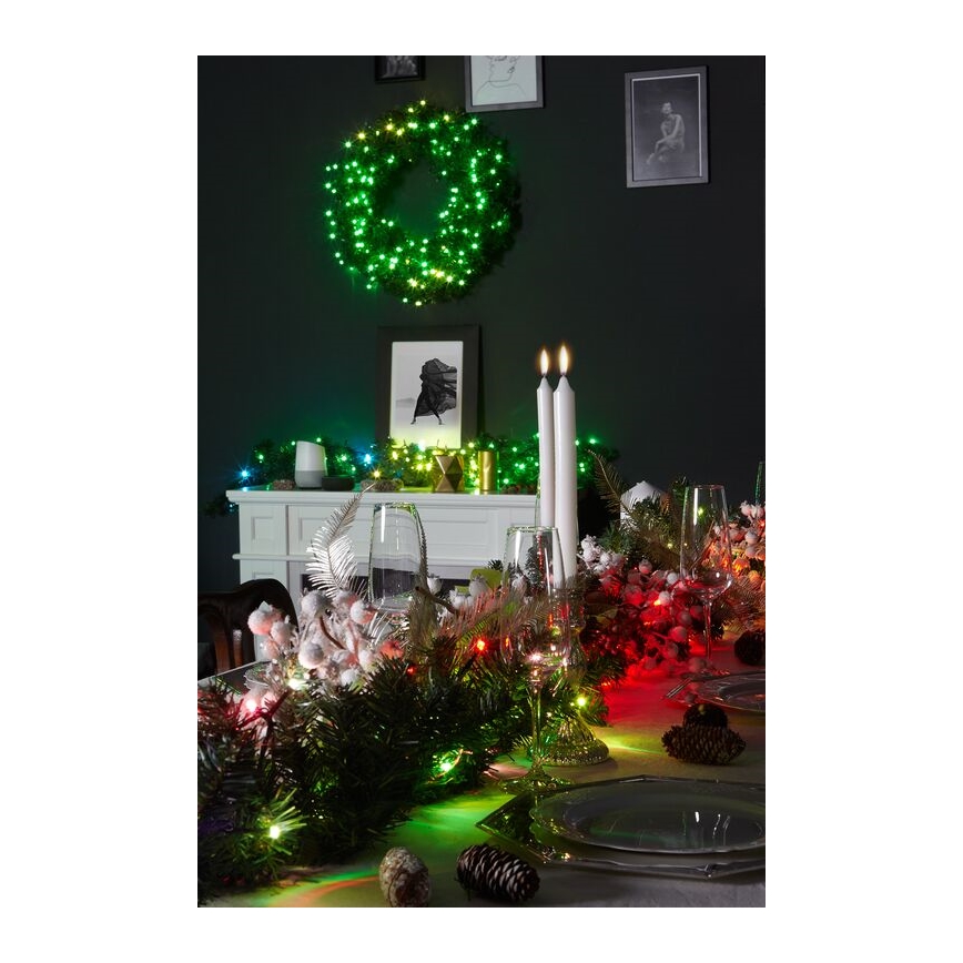 Twinkly - LED RGB Stmievateľný vánoční věnec PRE-LIT WREATH 50xLED pr. 61cm Wi-Fi