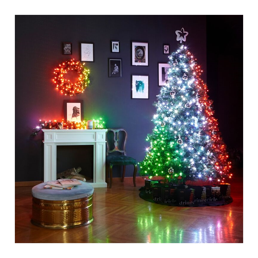 Twinkly - LED RGB Stmievateľný vánoční věnec PRE-LIT WREATH 50xLED pr. 61cm Wi-Fi