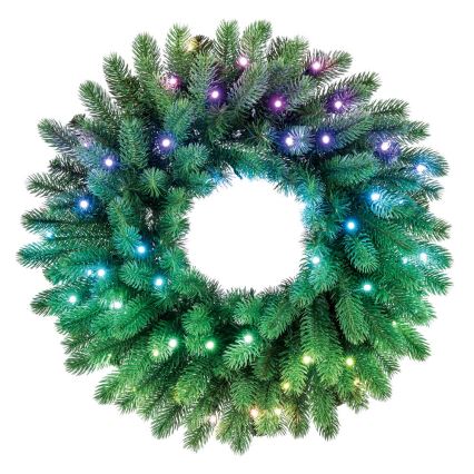 Twinkly - LED RGB Stmievateľný vánoční věnec PRE-LIT WREATH 50xLED pr. 61cm Wi-Fi