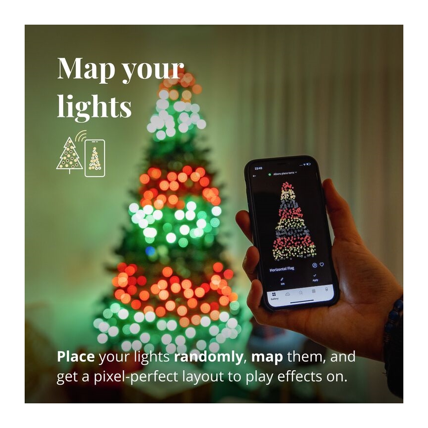 Twinkly - LED RGBW stmievateľný vonkajší svetelný reťazec STRINGS 250xLED 23,5m IP44 Wi-Fi