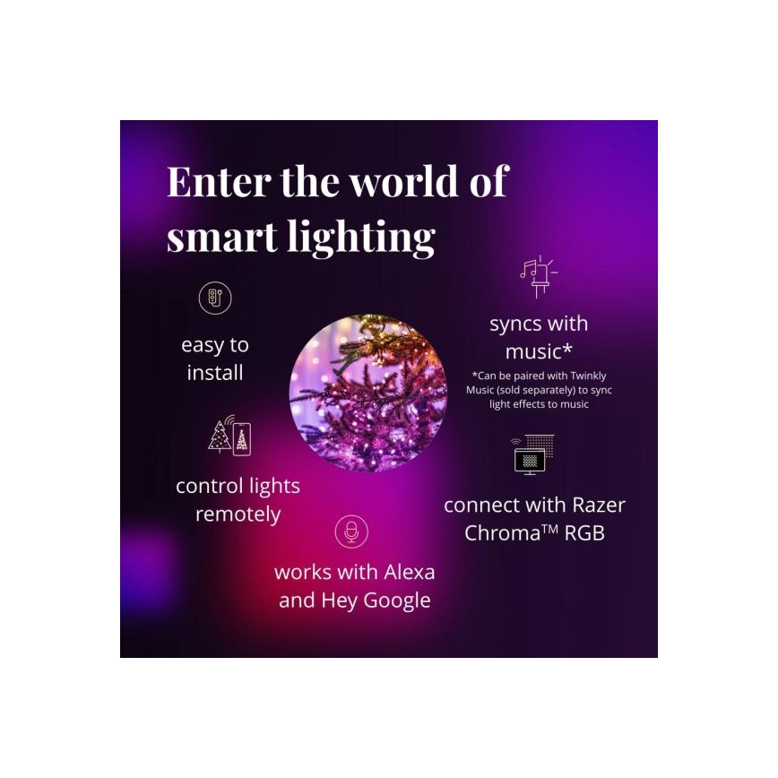 Twinkly - LED RGBW Stmievateľná vonkajšia vianočná reťaz STRINGS 250xLED 23,5m IP44 Wi-Fi