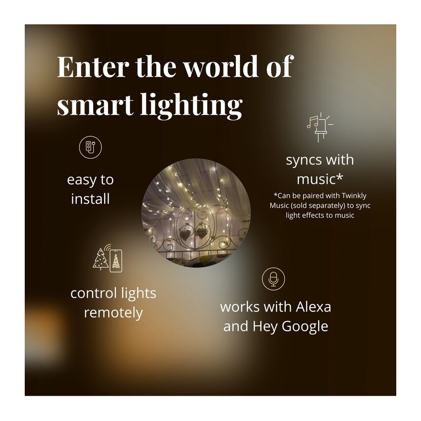 Twinkly - LED Stmievateľný vonkajší vianočná reťaz STRINGS 400xLED 35,5m IP44 Wi-Fi