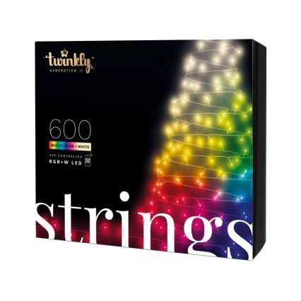 Twinkly - LED RGBW Stmievateľná vonkajšia vianočná reťaz STRINGS 600xLED 51,5m IP44 Wi-Fi