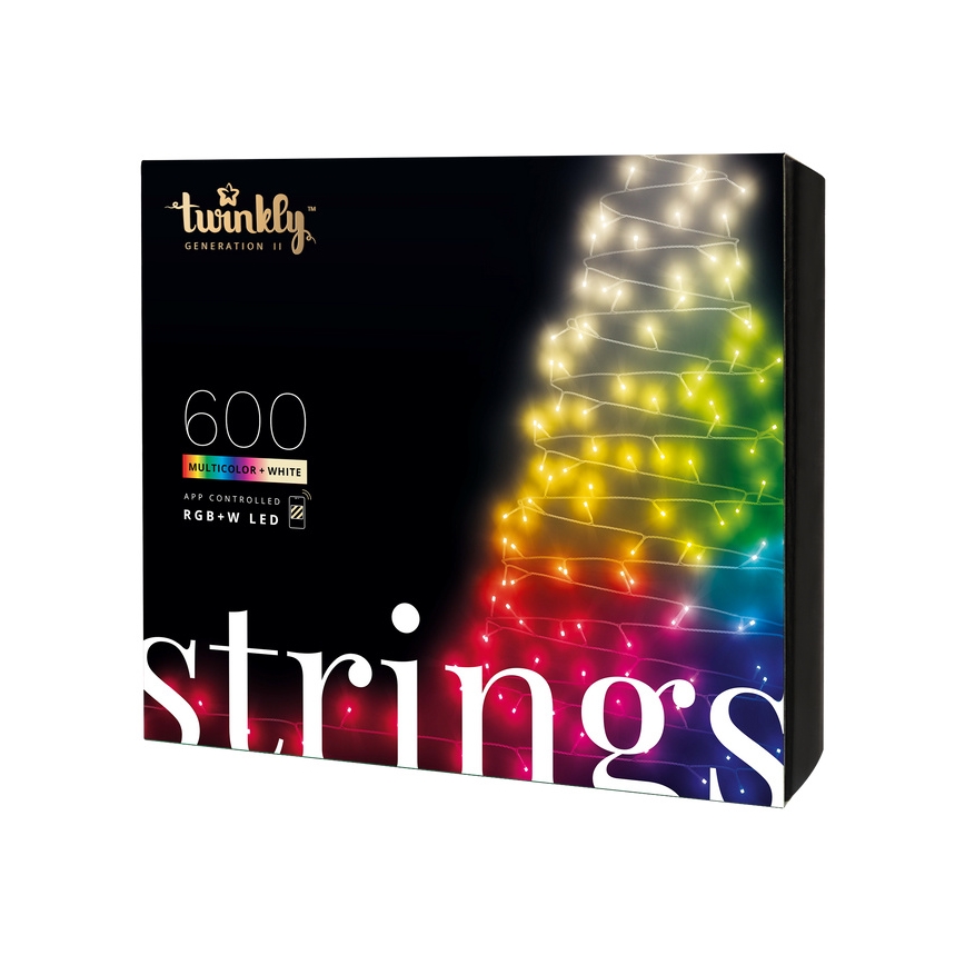 Twinkly - LED RGBW Stmievateľná vonkajšia vianočná reťaz STRINGS 600xLED 51,5m IP44 Wi-Fi