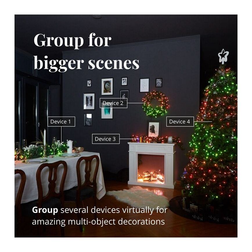 Twinkly - LED RGB Stmievateľný vonkajší vianočná reťaz STRINGS 600xLED 51,5m IP44 Wi-Fi