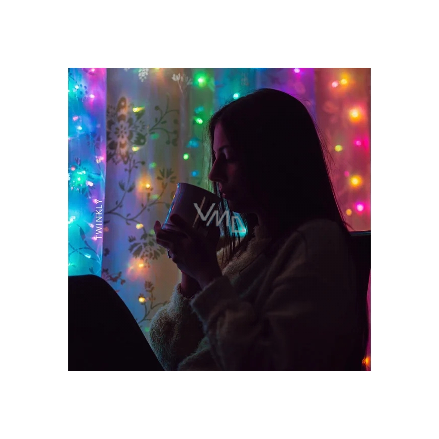 Twinkly - LED RGBW Stmievateľný vonkajší vianočný záves CURTAIN 210xLED 6,1m IP44 Wi-Fi